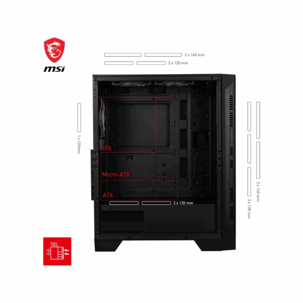 MSI MAG FORGE M120A Mid Tower PC Case -BLACK - Image 4