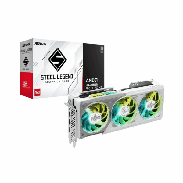 ASRock AMD Radeon RX 9070 XT Steel Legend 16GB White