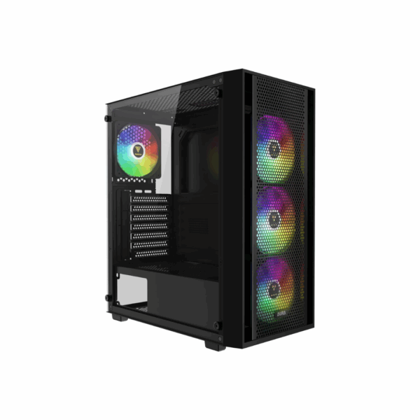 GAMDIAS ATX Mid Tower Computer PC Case with Tempered Glass