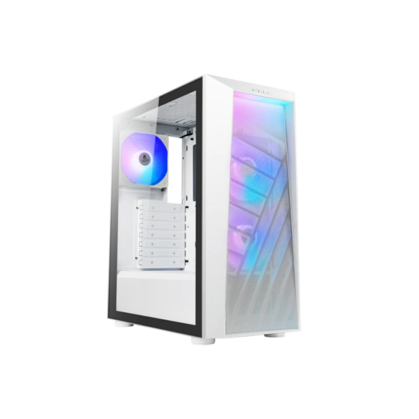 AZZA SENTINEL WHITE MATX PC CASE WITH 3 ARGB 120MM COOLING FANS