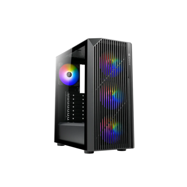 AZZA SOURCE MATX PC CASE BLACK WITH 4 ARGB 120MM COOLING FANS