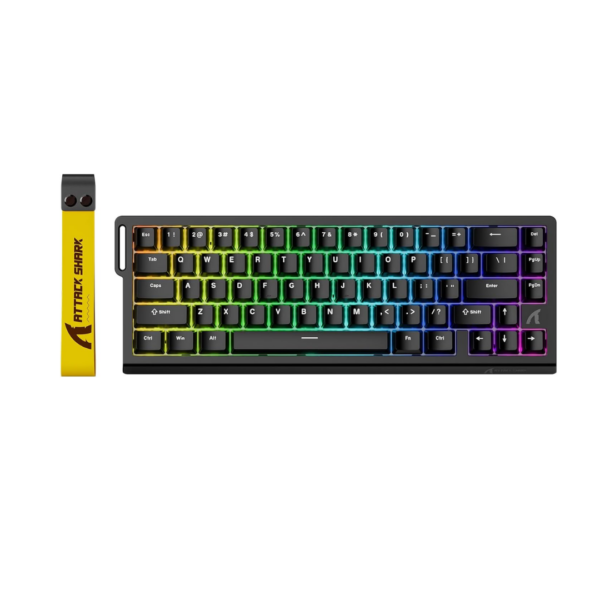 ATTACK SHARK X68 HE RT Mechanical Gaming Keyboard 60% Wired TKL-Black  Adjustable Actuation,Hall Effect Magnetic Switch,8KHz Polling Rate,RGB Backlit,Top Mount, Web Driver for PC Mac Esport Gamer Visit the ATTACK SHARK Store
